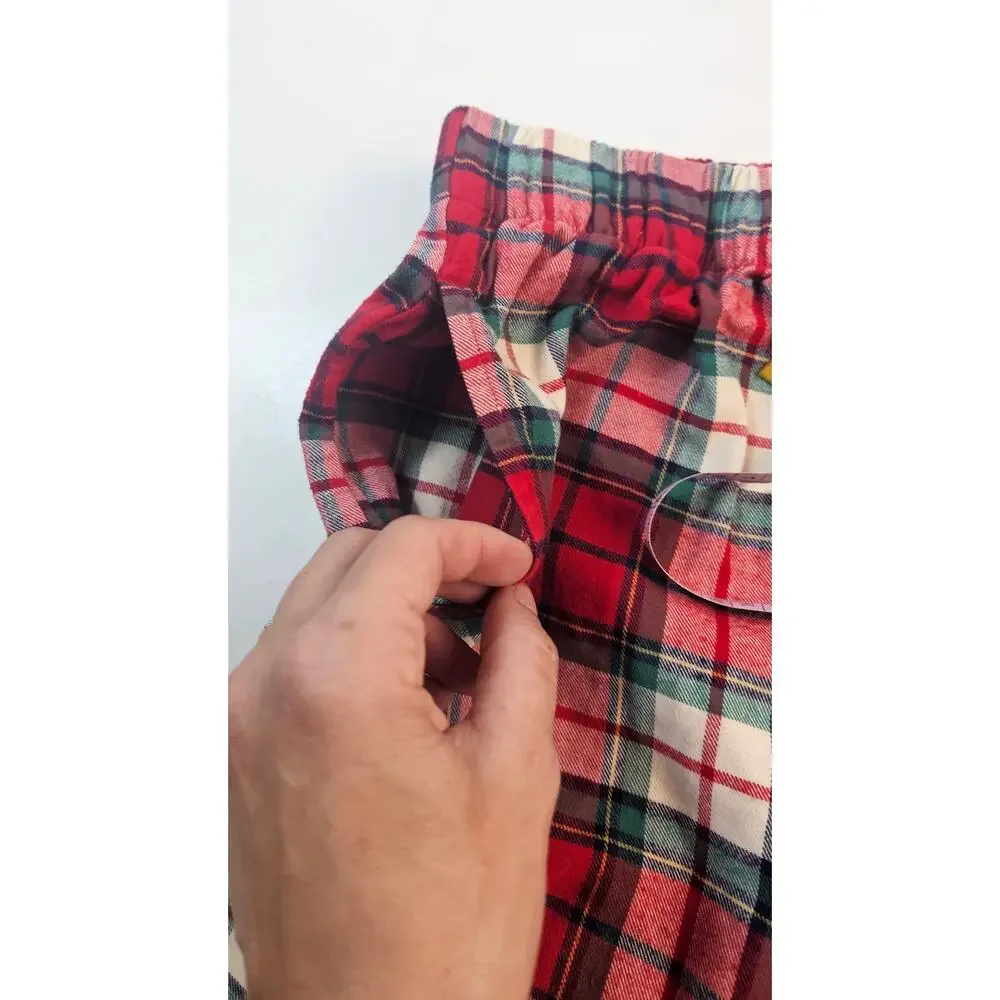 Hanna Andersson M elastic waist Christmas flannel pajama shorts 4
